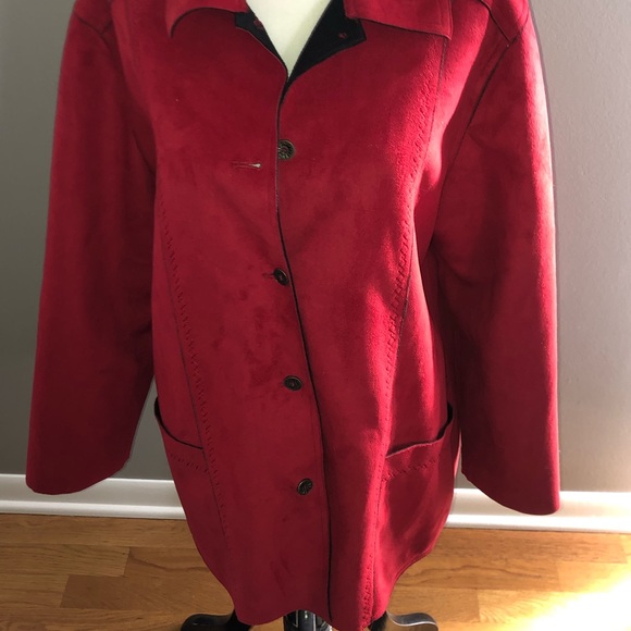 Great red Alfred dunner faux suede jacket - Picture 5 of 10